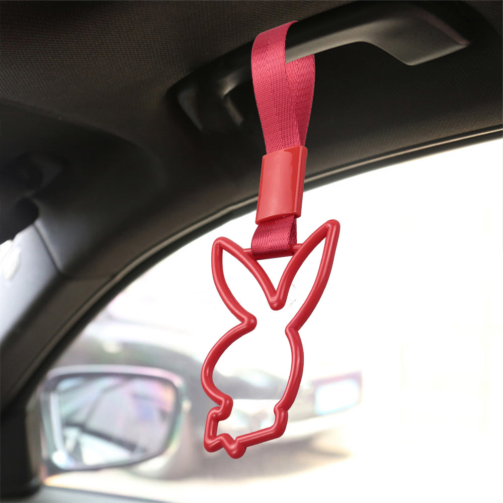 Brand New Playboy Bunny Shaped Red JDM TSURIKAWA Subway Bus Red Handle Strap Charm Drift