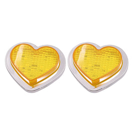 BRAND NEW 2PCS Yellow Heart Shaped Side Marker / Accessory / Led Light / Turn Signal