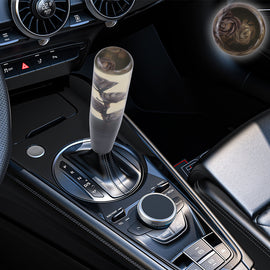 Brand New 1PCS Universal 20CM JDM Clear Purple Real Flowers Manual Car Black Base Racing Stick Shift Knob M8 M10 M12