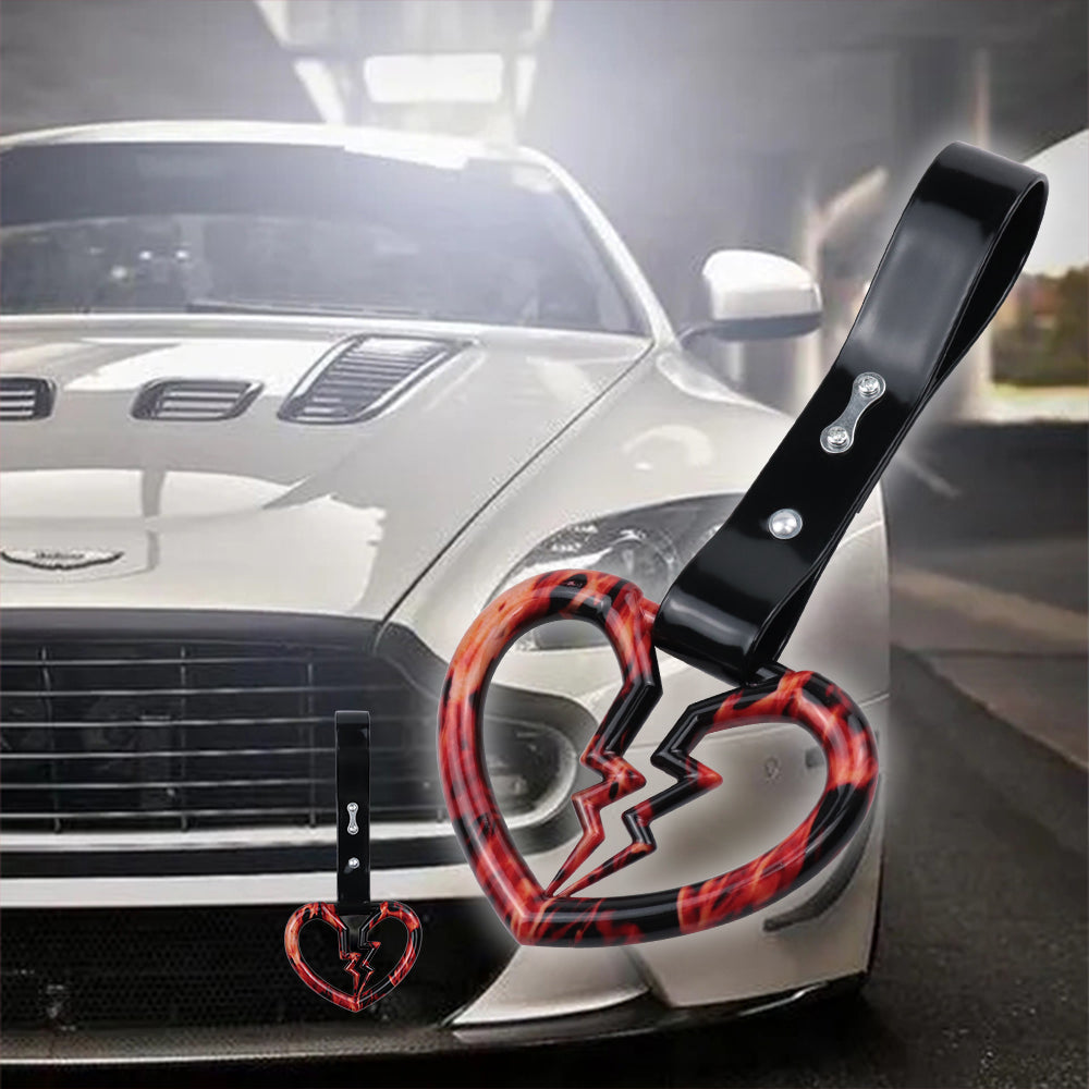 Brand New Broken Heart Black JDM TSURIKAWA Ring Subway Train Bus Handle Strap Charm Drift