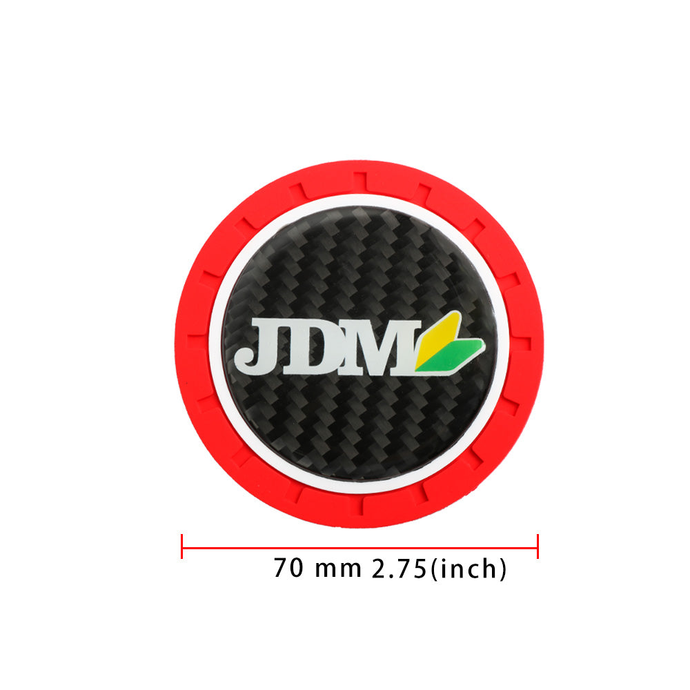 Brand New 2PCS JDM Real Carbon Fiber Car Cup Holder Pad Water Cup Slot Non-Slip Mat Universal