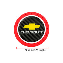 Load image into Gallery viewer, Brand New 2PCS Chevrolet Real Carbon Fiber Car Cup Holder Pad Water Cup Slot Non-Slip Mat Universal