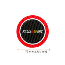 Load image into Gallery viewer, Brand New 2PCS Ralliart Real Carbon Fiber Car Cup Holder Pad Water Cup Slot Non-Slip Mat Universal
