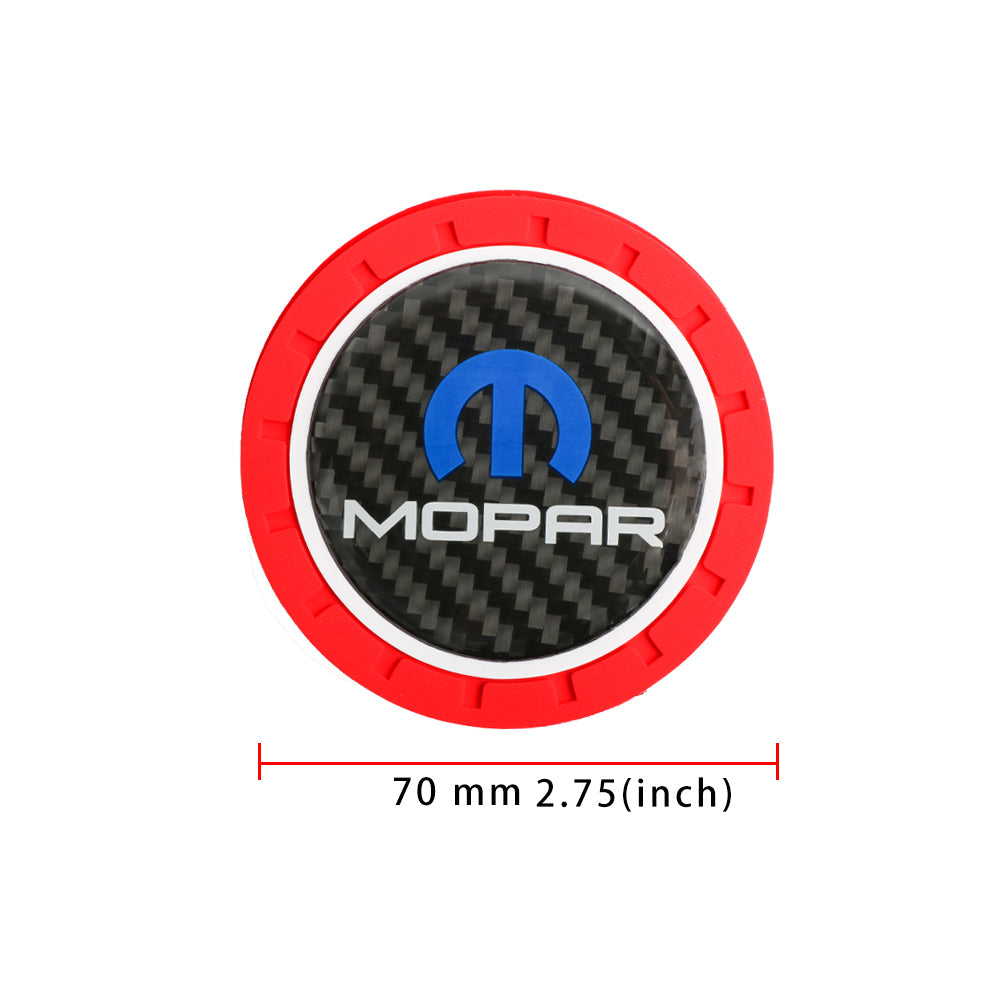 Brand New 2PCS Mopar Real Carbon Fiber Car Cup Holder Pad Water Cup Slot Non-Slip Mat Universal