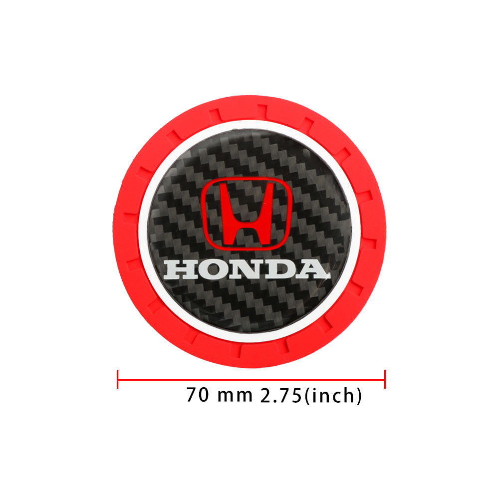 Brand New 2PCS Honda Real Carbon Fiber Car Cup Holder Pad Water Cup Slot Non-Slip Mat Universal