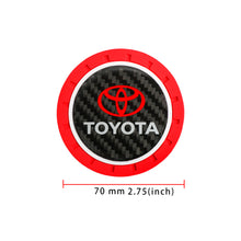 Load image into Gallery viewer, Brand New 2PCS Toyota Real Carbon Fiber Car Cup Holder Pad Water Cup Slot Non-Slip Mat Universal