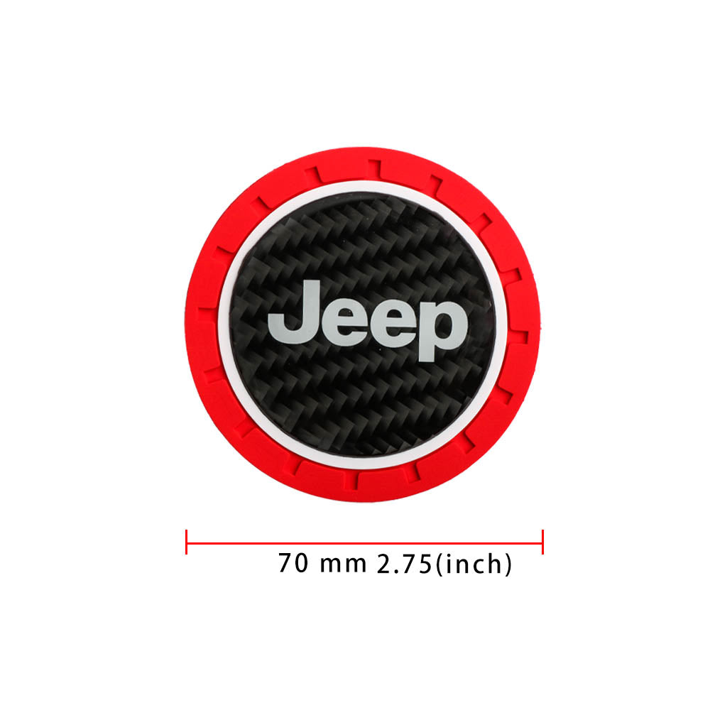 Jeep Car Cup Coaster 2pcs, Car Accessories 2.75 Inch, Anti Slip