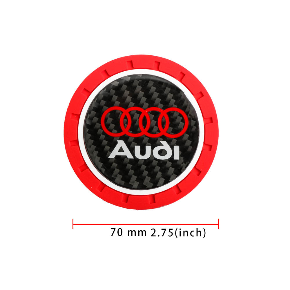 Brand New 2PCS Audi Real Carbon Fiber Car Cup Holder Pad Water Cup Slot Non-Slip Mat Universal