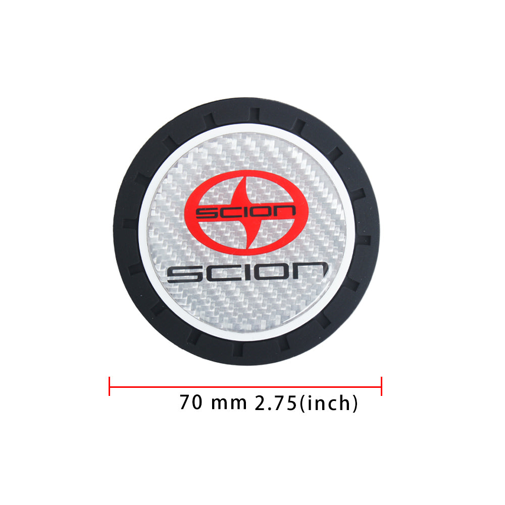 Brand New 2PCS Scion Real Carbon Fiber Car Cup Holder Pad Water Cup Slot Non-Slip Mat Universal