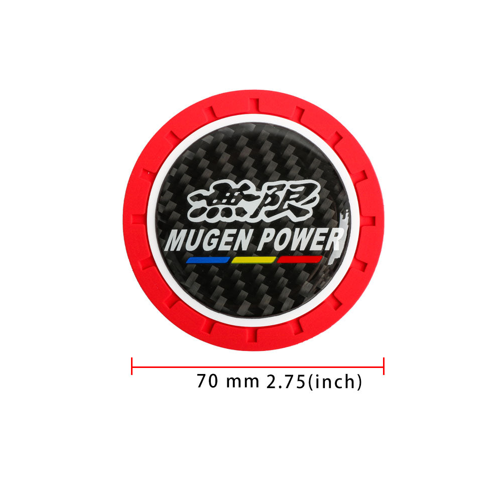 Brand New 2PCS Mugen Real Carbon Fiber Car Cup Holder Pad Water Cup Slot Non-Slip Mat Universal