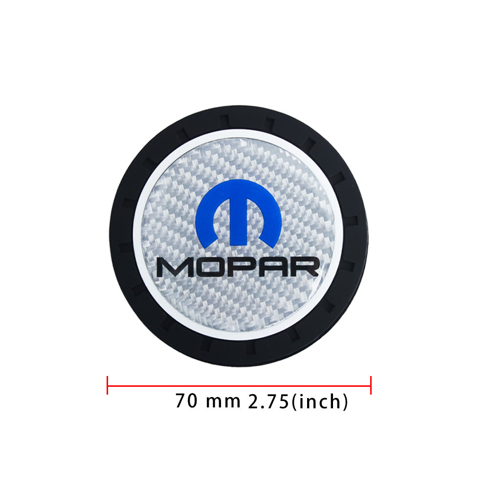 Brand New 2PCS MOPAR Real Carbon Fiber Car Cup Holder Pad Water Cup Slot Non-Slip Mat Universal