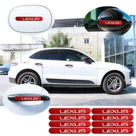 Brand New 8PCS LEXUS Real Carbon Fiber Red Car Trunk Side Fenders Door Badge Scratch Guard Sticker