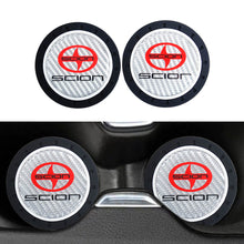 Load image into Gallery viewer, Brand New 2PCS Scion Real Carbon Fiber Car Cup Holder Pad Water Cup Slot Non-Slip Mat Universal