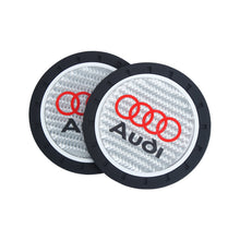 Load image into Gallery viewer, Brand New 2PCS Audi Real Carbon Fiber Car Cup Holder Pad Water Cup Slot Non-Slip Mat Universal
