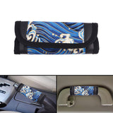 Brand New JDM Sakura Wave Blue Universal Car Handbrake PU Leather Sleeves Cover Kit