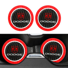 Load image into Gallery viewer, Brand New 2PCS Dodge Real Carbon Fiber Car Cup Holder Pad Water Cup Slot Non-Slip Mat Universal