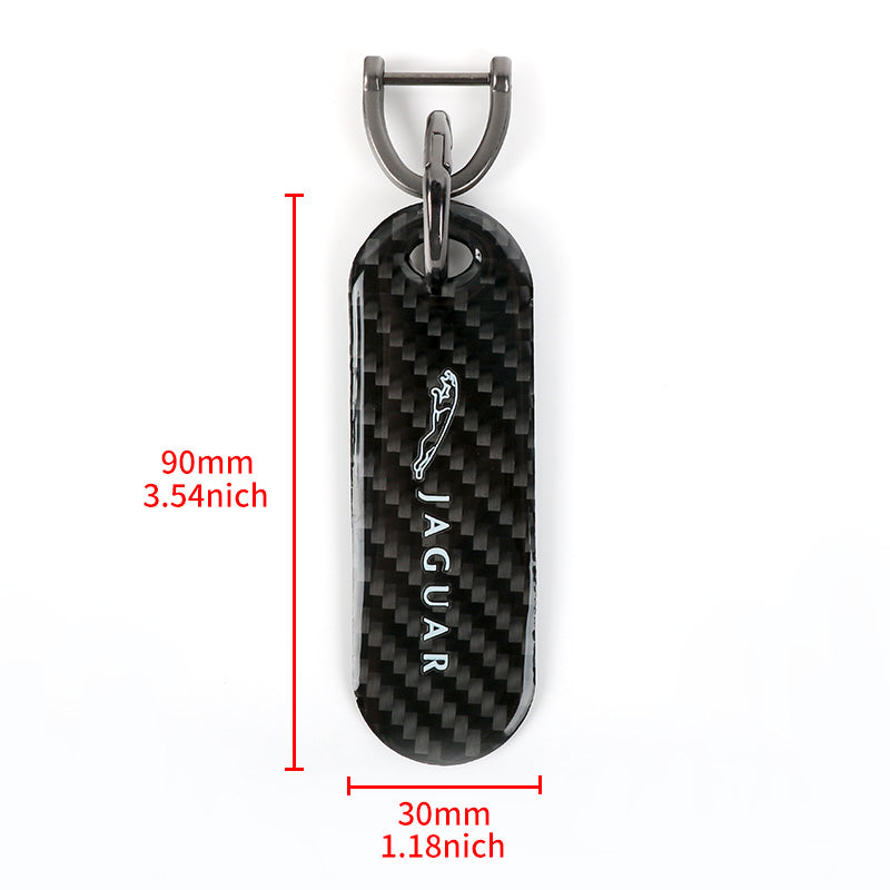 Brand New Universal 100% Real Carbon Fiber Keychain Key Ring For Jaguar