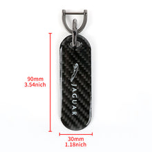 Load image into Gallery viewer, Brand New Universal 100% Real Carbon Fiber Keychain Key Ring For Jaguar