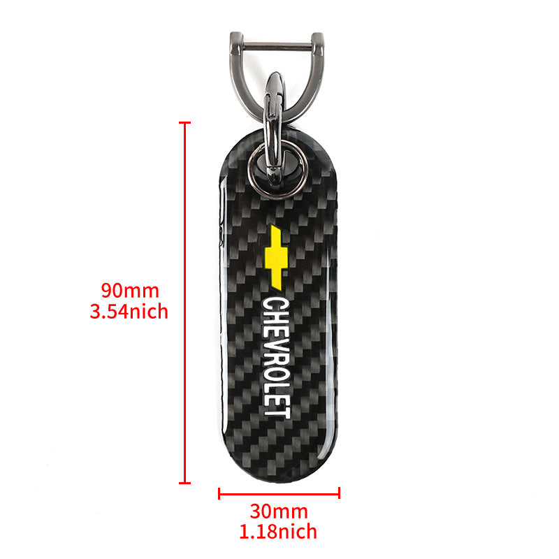 Brand New Universal 100% Real Carbon Fiber Keychain Key Ring For Chevrolet