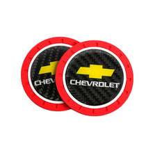 Load image into Gallery viewer, Brand New 2PCS Chevrolet Real Carbon Fiber Car Cup Holder Pad Water Cup Slot Non-Slip Mat Universal