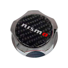 Load image into Gallery viewer, Brand New Jdm Chrome Engine Oil Cap With Real Carbon Fiber Nismo Sticker Emblem For Nissan