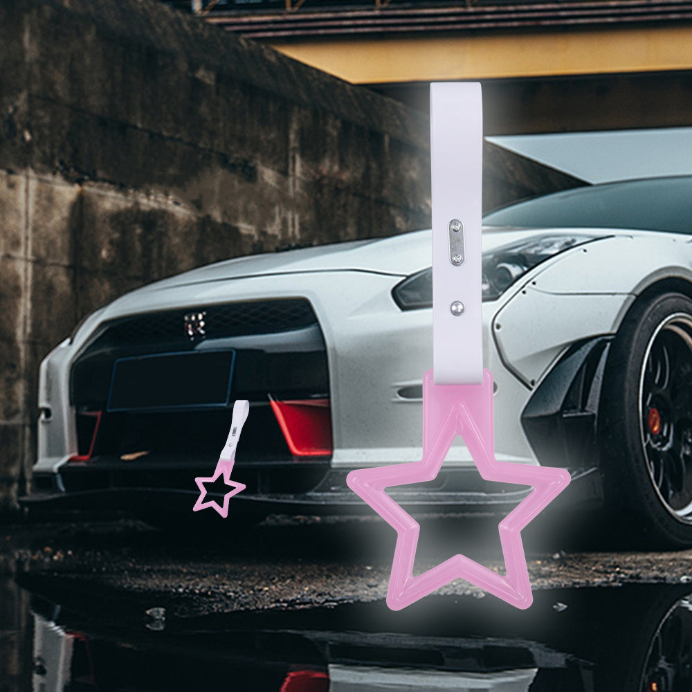 Brand New Star Pink Glows In The Dark JDM TSURIKAWA Subway Bus Handle Strap Charm Drift