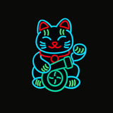 BRAND NEW UNIVERSAL FORTUNE CAT TURBO JDM Glow Panel Electric Lamp Interior LED Light Sticker Window Flashing