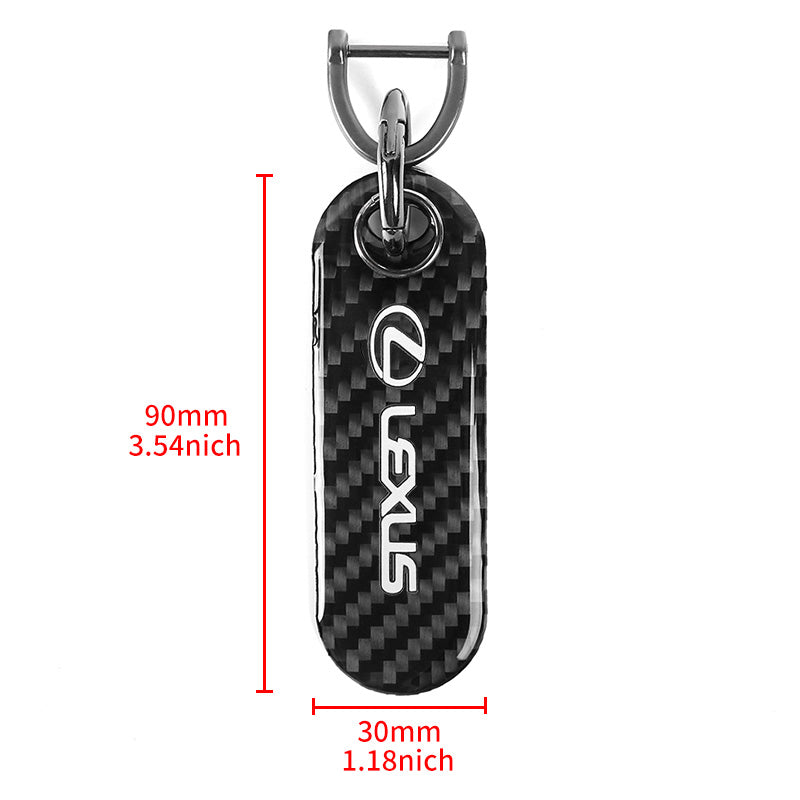 Brand New Universal 100% Real Carbon Fiber Keychain Key Ring For Lexus