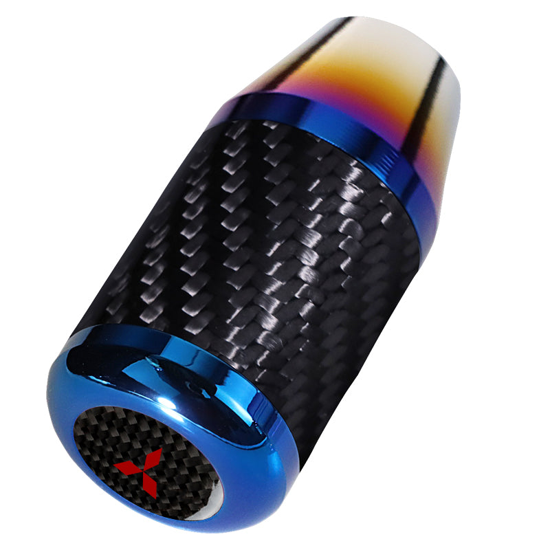 Brand New Universal Mitsubishi Car Gear Manuel Stick Real Carbon Fiber / Burnt Blue Shift Knob M8 M10 M12