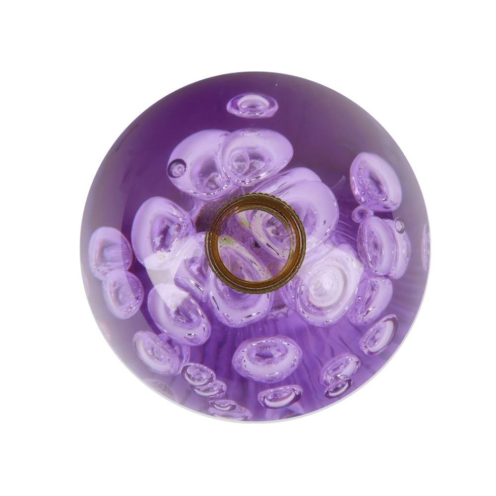 BRAND NEW UNIVERSAL V2 CRYSTAL BUBBLE PURPLE ROUND BALL SHIFT KNOB MANUAL CAR RACING GEAR UNIVERSAL