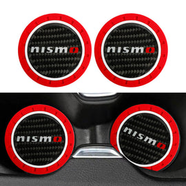 Brand New 2PCS Nismo Real Carbon Fiber Car Cup Holder Pad Water Cup Slot Non-Slip Mat Universal