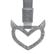 Load image into Gallery viewer, Brand New Devil Demon Heart Silver Glitter JDM TSURIKAWA Ring Subway Train Bus Handle Strap Charm Drift