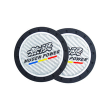 Load image into Gallery viewer, Brand New 2PCS MUGEN POWER Real Carbon Fiber Car Cup Holder Pad Water Cup Slot Non-Slip Mat Universal