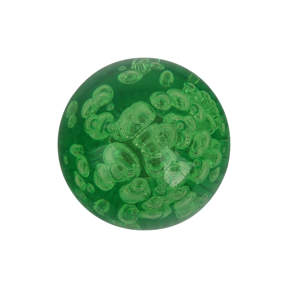 BRAND NEW UNIVERSAL V2 CRYSTAL BUBBLE GREEN ROUND BALL SHIFT KNOB MANUAL CAR RACING GEAR UNIVERSAL