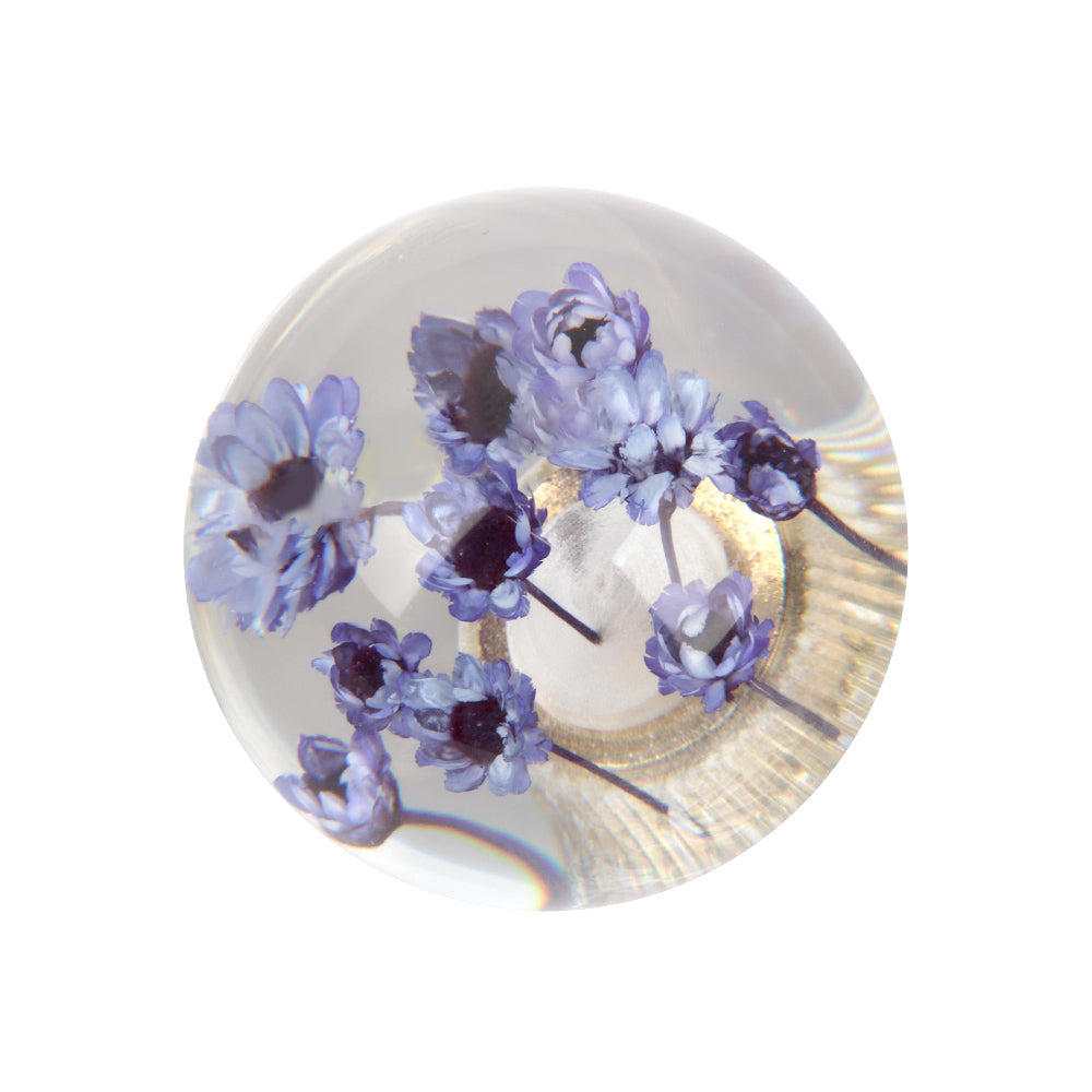 Brand New Universal Round Ball Crystal Clear Purple Flowers Manual Gear Shift Knob Shifter M8 M10 M12