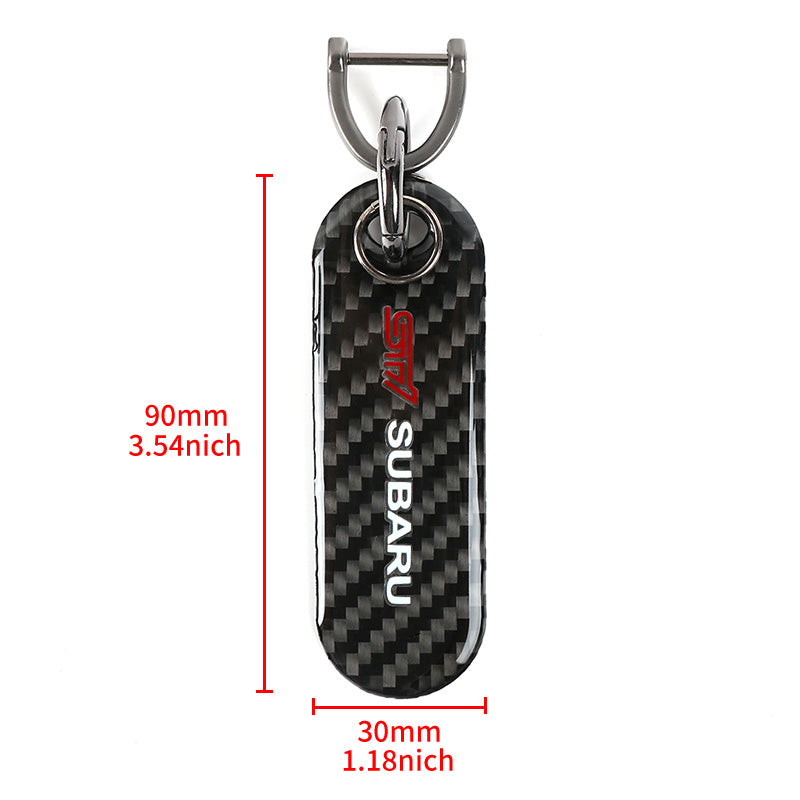 Brand New Universal 100% Real Carbon Fiber Keychain Key Ring For Subaru