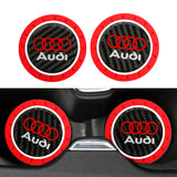 Brand New 2PCS Audi Real Carbon Fiber Car Cup Holder Pad Water Cup Slot Non-Slip Mat Universal