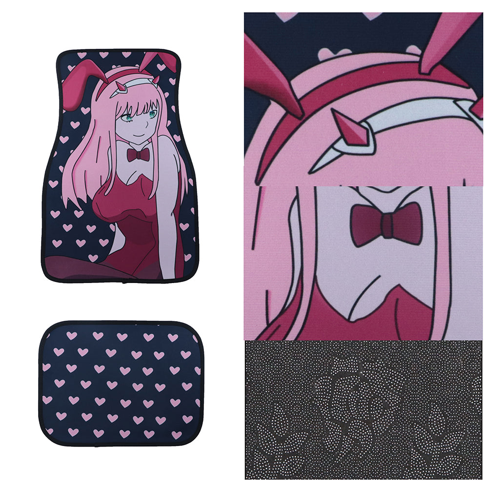 Brand New 4PCS UNIVERSAL ANIME GIRLS Racing Fabric Car Floor Mats Interior Carpets