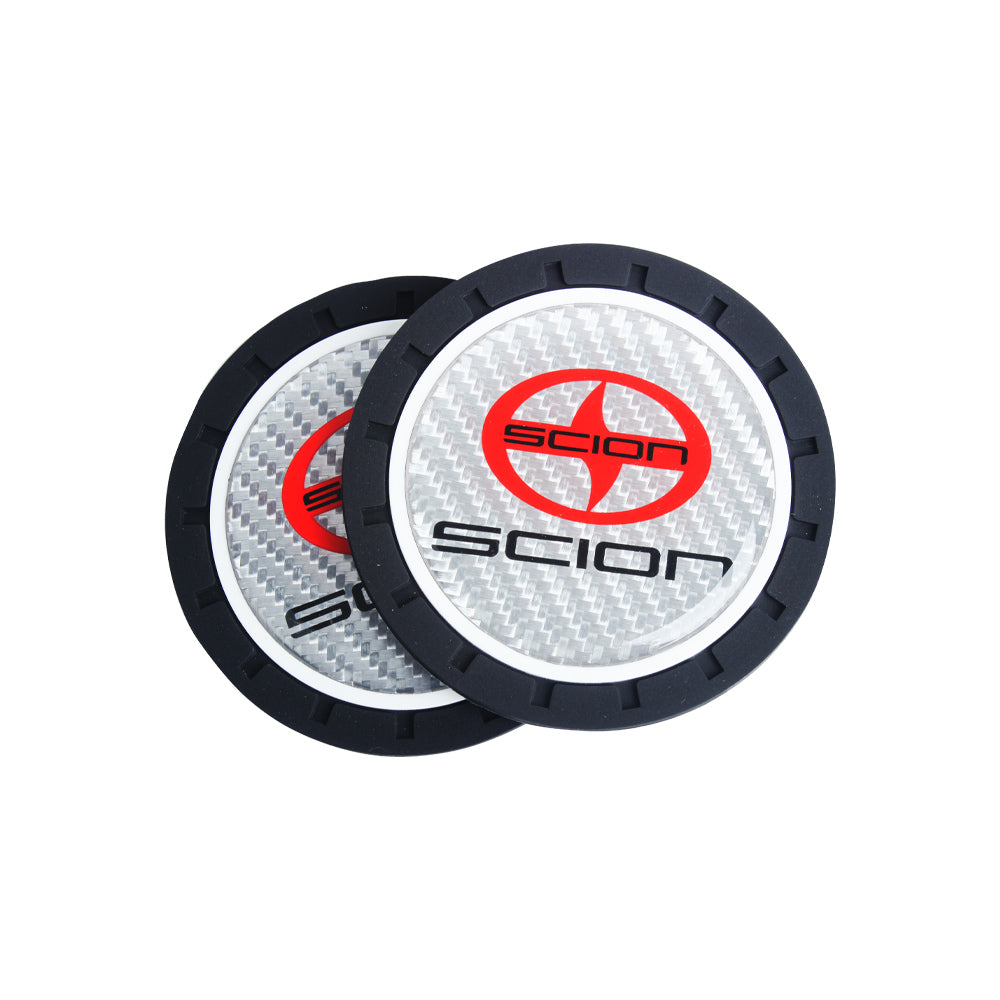 Brand New 2PCS Scion Real Carbon Fiber Car Cup Holder Pad Water Cup Slot Non-Slip Mat Universal