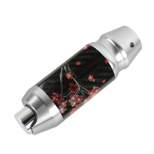 Load image into Gallery viewer, Brand New Universal Sakura Flowers Real Carbon Fiber Silver Aluminum Automatic Transmission Racing Gear Shift Knob