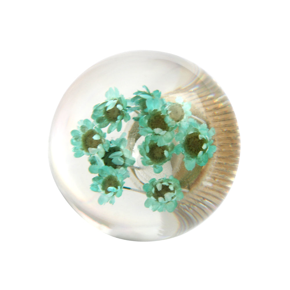 Brand New Universal Round Ball Crystal Clear Green Flowers Manual Gear Shift Knob Shifter M8 M10 M12