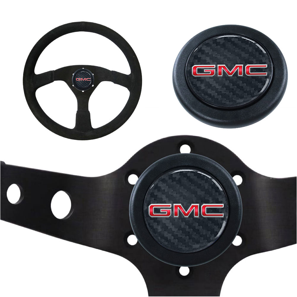 Brand New Universal GMC Car Horn Button Black Steering Wheel Horn Button Center Cap