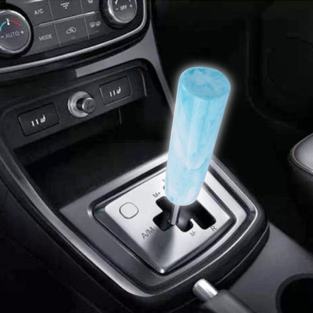 Brand New 12CM Universal Pearl Long White / Teal Stick Manual Car Gear Shift Knob Shifter M8 M10 M12