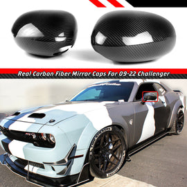 Brand New 2009-2022 DODGE CHALLENGER Real Carbon Fiber Side View Mirror Cover Caps