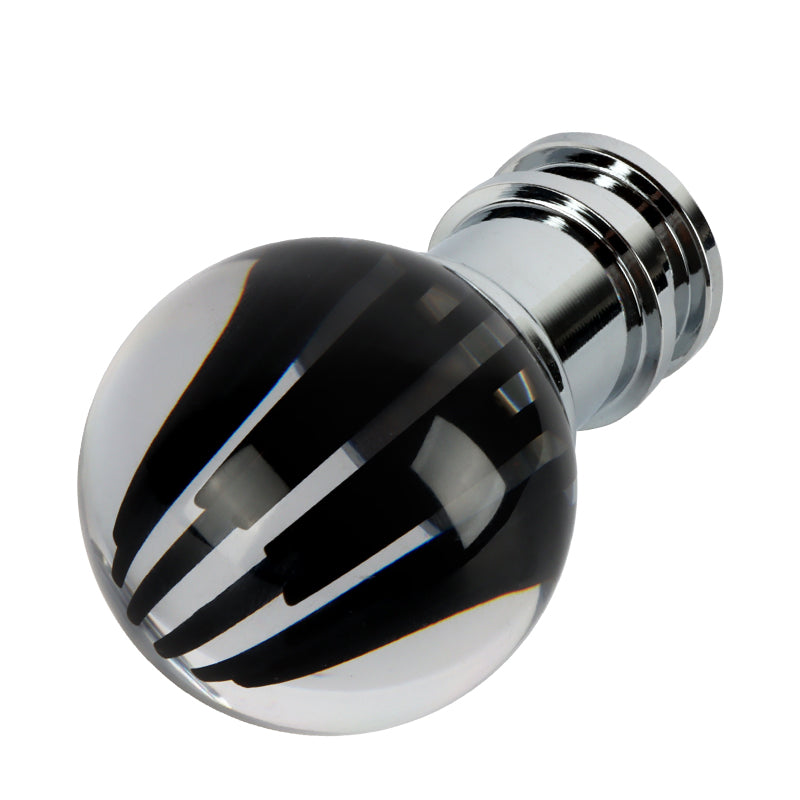 Brand New Universal Jdm Round Ball Crystal Clear Black Stripes Manual Car Racing Gear Shift Knob Shifter M12 M10 M8