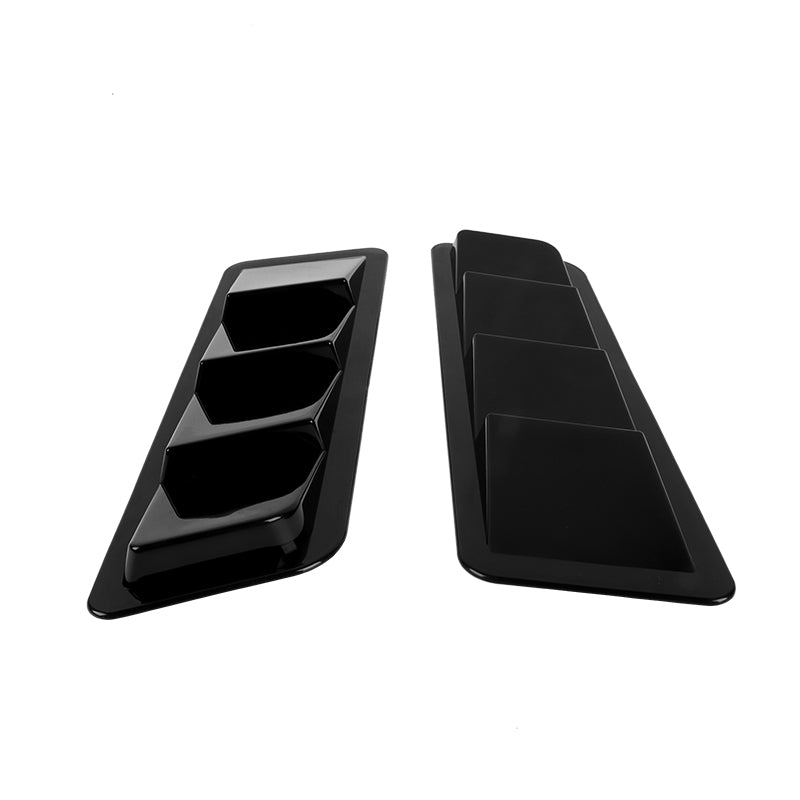 BRAND NEW UNIVERSAL 2PCS Glossy Black Car Hood Vent Scoop Louver Bonnet Vent Air Flow