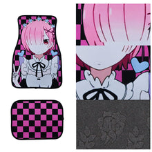 Load image into Gallery viewer, Brand New 4PCS UNIVERSAL ANIME HENTAI Racing Fabric Car Floor Mats Interior Carpets