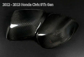 Brand New 2012-2013 Honda Civic 9th Gen 4DR Sedan Real Carbon Fiber Side View Mirror Cover Caps