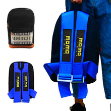 Load image into Gallery viewer, Brand New JDM Momo Bride Racing Blue Harness Adjustable Shoulder Strap Back Pack