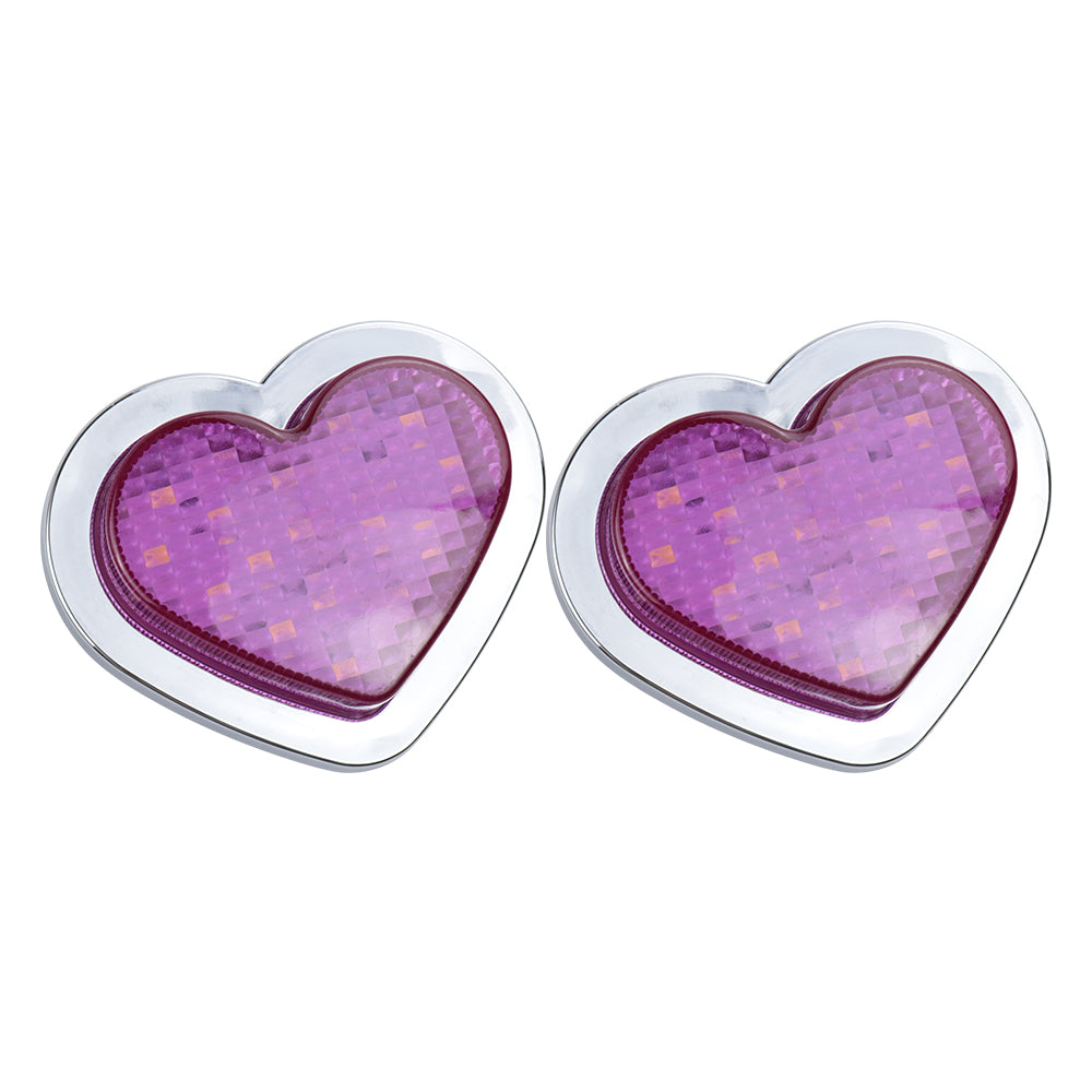 BRAND NEW 2PCS Purple Heart Shaped Side Marker / Accessory / Led Light / Turn Signal